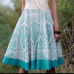 Anthropologie Edme & Esyllte Teal Skirt